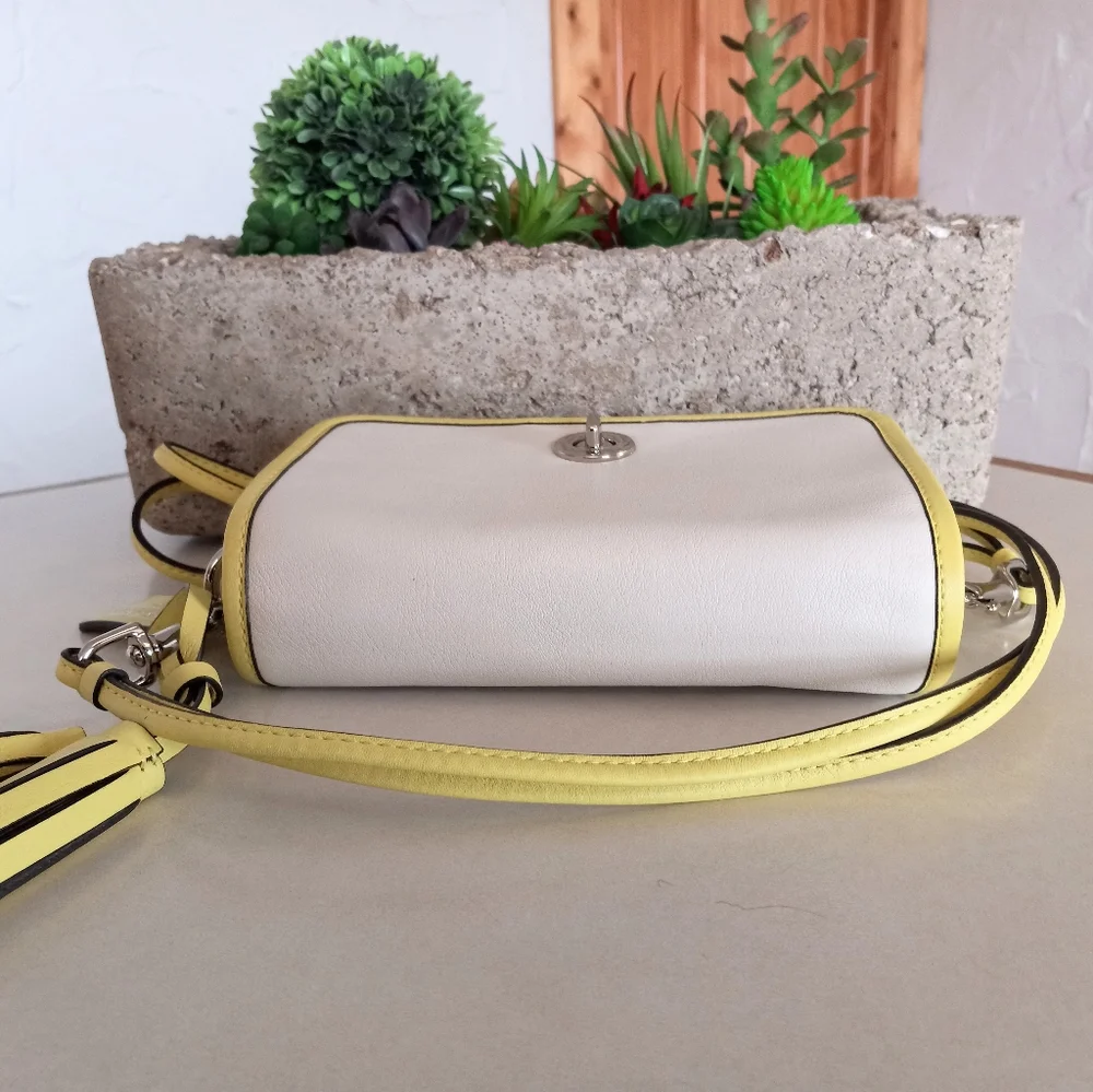 Coach Legacy Archival Two Tone Leather Penny, Shoulder Bag (Citrine/ Parchment)
